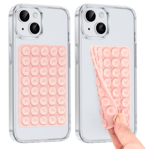 Knrlqim 2 Soportes de Silicona con Ventosa para Teléfono,Soportes de teléfonos móviles Antideslizantes para Selfies y Videos,para Todos los Modelos de teléfonos móviles(Rosa Claro)