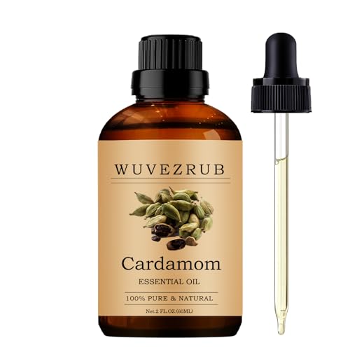 Wuvezrub Cardamom Essential Oils 60ML Pure Cardamom Essential Oil for Aromatherapy Diffuser - 2 Fl Oz