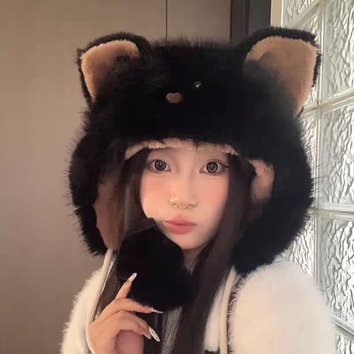 Cute Soft Plush Groundhog Hats Funny Cartoon Animal Warm Winter Caps for Women Girls Outdoor Slouchy Ear Protection2
