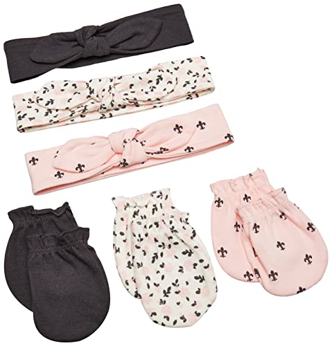 Image of Hudson Baby Baby Girls' Cotton Headband and Scratch Mitten Set
