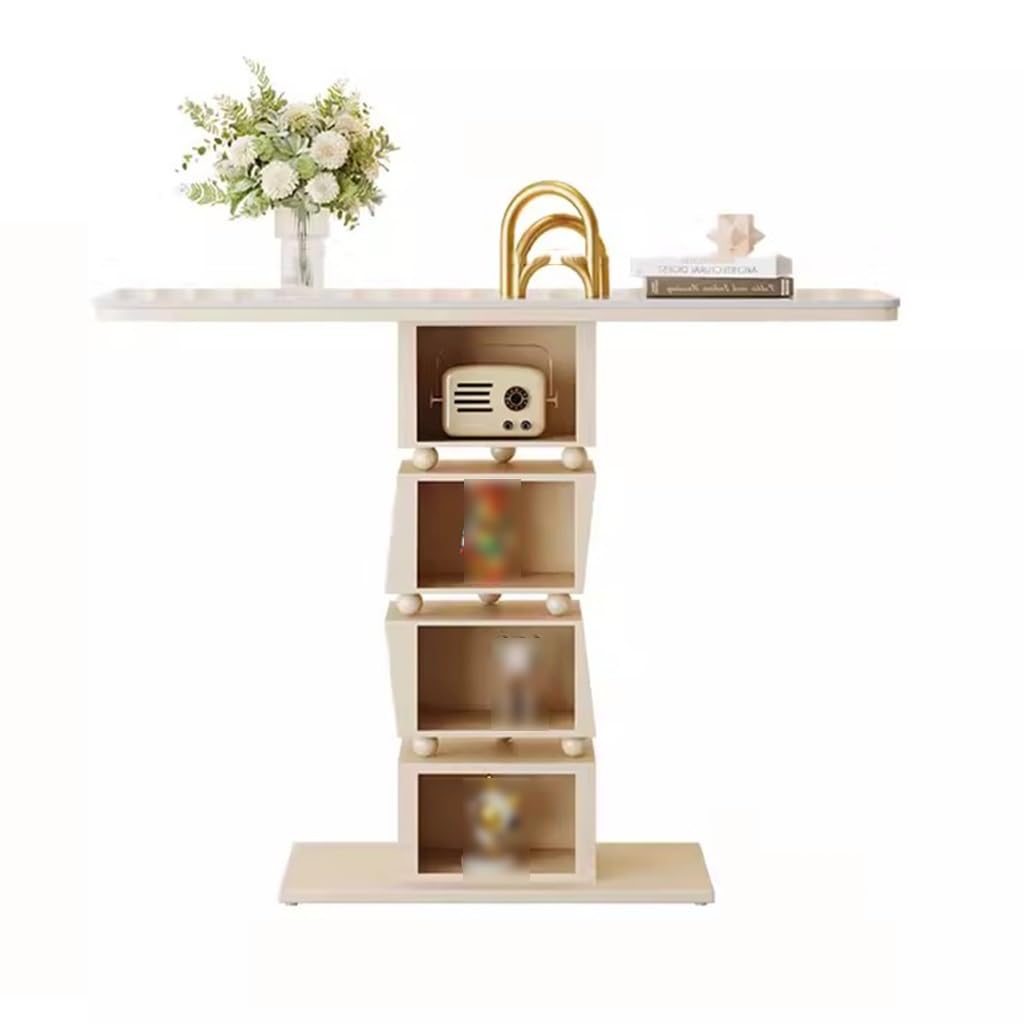 Modern Console Table with Gold Metal Base, Long Entry Sofa Table, Multi-Compartment Storage Design for Living Room, Entryway, Hallway, Entrance (Color : Style 2, Size : 80x30x80cm)