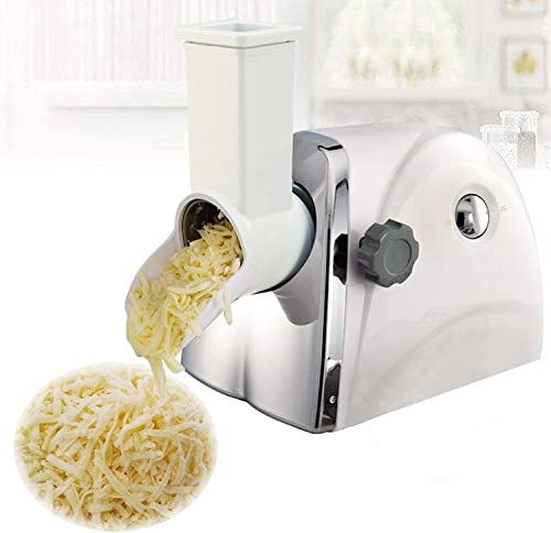 Rallador De Queso Giratorio, Rallador De Queso Giratorio Eléctrico Multifunción, Cortador De Verduras, Rallador De Zanahorias Y Patatas con 3 Cuchillas Picadoras para Cocina O Comercial