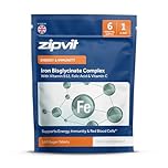 Zipvit Iron Tablets High Strength with Vitamin C, B12 & Folic Acid, 180 Vegan Energy Tablets, Iron Supplements for Women & Men for Energy & Absorption, Eco-Friendly Pouch