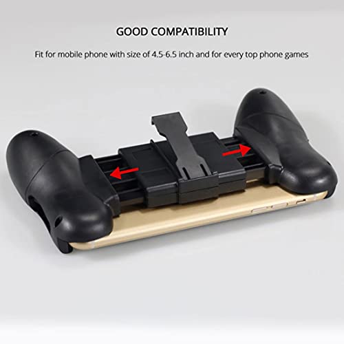 Portable 4.5-6.5 Inch Mobile Phone Support Game Controller Joystick Grip Game Holder Handle With Bracket (Black Type 02) #TOP5