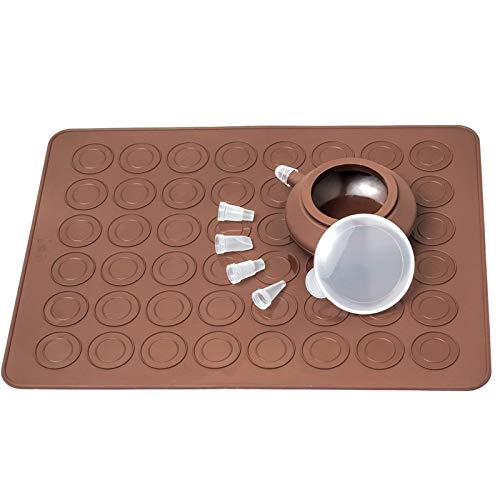 Cool Cook 48 Hole Macarons Silicone Mat Baking Mold Silicone Macaron Kit Pastry Baking Mat And Decorating Piping Pot With 4Pcs Nozzles thumb #1