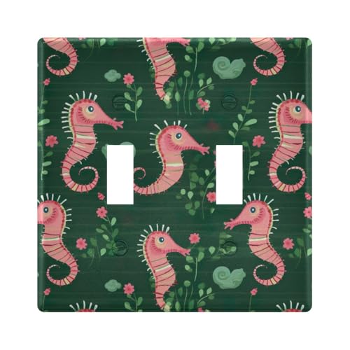 UMIRIKO Seahorse Light Switch Cover Plate Covers Decorative Double Toggle Home Decor 202a8817