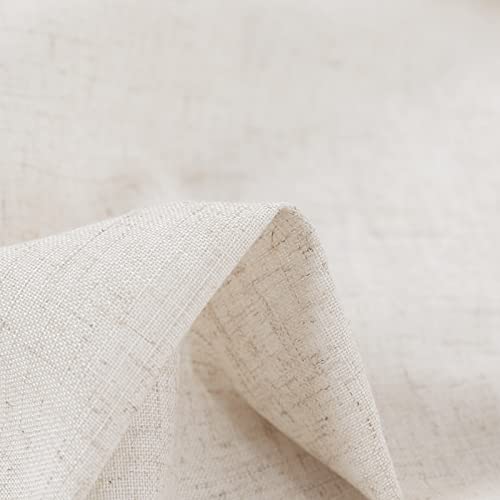 Jinchan DYMGM-3036P2C00 Beige Kitchen Curtains Linen Tier Curtains 36 Inches Farmhouse Cafe Curtains Flax Country Rustic thumb #2