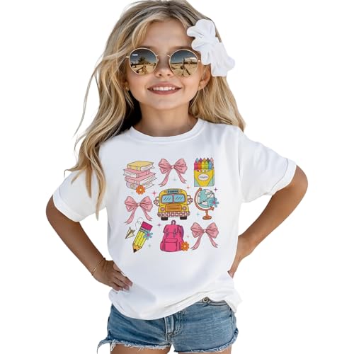Image of Ritatte First Day of School Shirt for Girls Kindergarten 1st 2nd Grade Back to School T-Shirt Kid Cute Graphic Preschool Tees