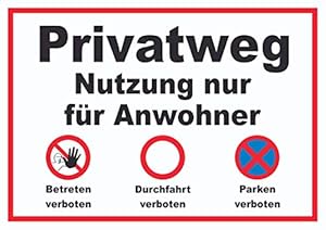 HB-Druck Privatweg Anwohner Schild A4