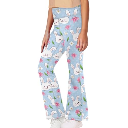 Workout Bootleg Athletic Pants No See-Through Bell Bottoms Elastic Dance Yoga Flared Leggings for Teen Girls 5-143