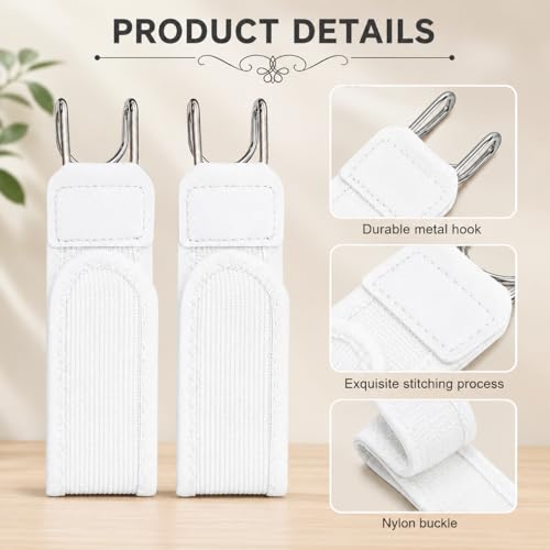 Image of PUJI Buckleless Belt for Men & Women - Elastic Stretch Waist Belt with Metal Hook, Invisible Everyday Work Belt, Black, Brown, White (2 pcs)