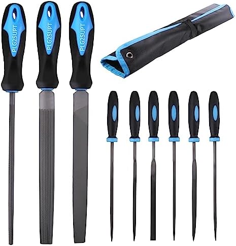 Plg2Sup 9PCs Metal File Set, Metal Files for Steel, 6 Needle Files and ...