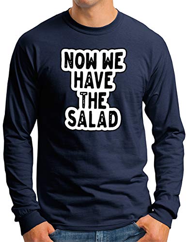 T-shirt manches longues OM3 homme bleu marine en coton avec motif Denglisch taille M