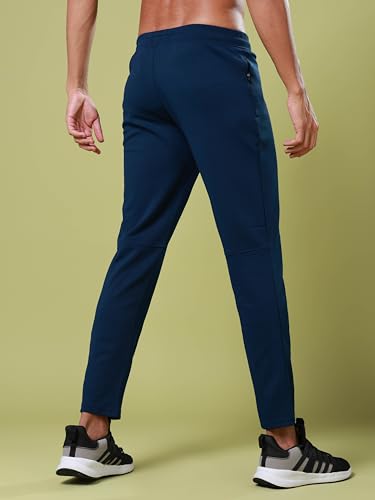 Image of TECHNOSPORT Men Mid Rise Solid Regular Fit Track Pant with Technodry, Antimicrobail for Gym, Workout, Sports and Regular Use