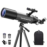USCAMEL Teleskop für Astronomie Erwachsene Anfänger: 80mm Aperture 500mm Refraktor Teleskop Astronomie Profi mit Rucksack - für Reisen, Outdoor Sternenbeobachtung,Planeten,Mond,Saturn
