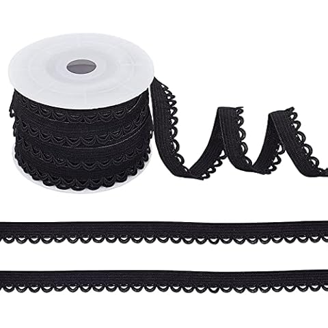 NBEADS 10m Black Lace Elastic Cord Cover