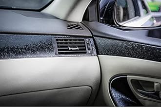 Forged Carbon Fiber Black Vinyl Wrap Sticker Free Bubble Air Release DIY Decal Car Auto Vehicle Morotcycle Self Adhesive (Black, 30cm x 100cm)