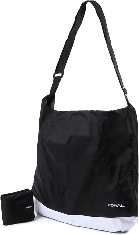 Amazon Coral コーラル 財布 エコバッグ 財布 エコバッグ 折りたたみ コンパクト 大容量 軽量 おしゃれ コンビニサイズ メンズ レディース 黒 モノトーン 人気 プレゼント エコバック 買い物袋 レジバッグ マイバッグ 2way 肩掛け Coral Wep エコバッグ