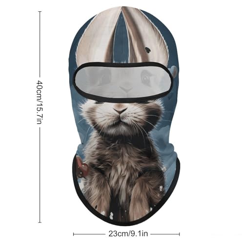 Balaclava para Hombres y Mujeres, Máscara de Esquí con Forma de Corazón y Conejo, Cubreboca Integral para Ciclismo miniatura 2