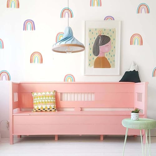 Watercolor Rainbow Wall Decals for Girls Bedroom 36 Pcs, Rainbow Stickers Bigger Size for Wall Mural Vinyl Peel and Stick DIY Decorations (6 Sheets) 5 41sI8K0NoyL. AC