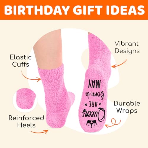 Image of HAPPYPOP Birthday Gifts Ideas for Mom - Pink Month Birthday Socks for Women