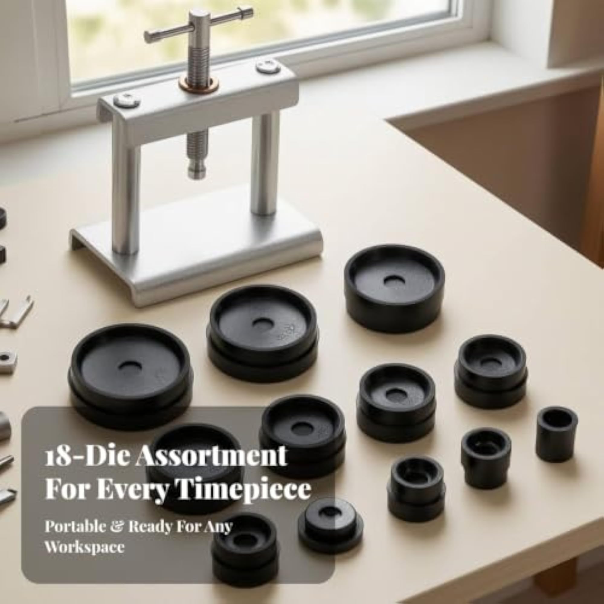Enhanced Stability Watch Case Pressing Tool with 12 Molds