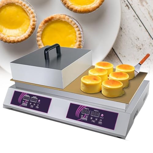 Máquina para Hacer Soufflé Eléctrica Comercial,Gofrera Máquina Gofre,Máquina para Hacer Muffins Acero Inoxidable,con Control Tiempo Y Temperatura,para Restaurantes,Panaderías,Doublehead-220V