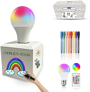 Livuna Craft kits for Kids, Design your own Lamp wood with bulb & acrylic paint pens, Arts and Crafts for kids girl boy adults, presents gifts for girls boys age 3 4 5 6 7 8 9 10 11 12 13+ year old UK