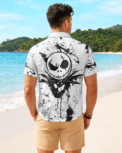 Image of 99TIMORO Fathers Film Button Down Shirt for Men, Funny Hawaiian Short Sleeve Top, Summer Beach Gifts