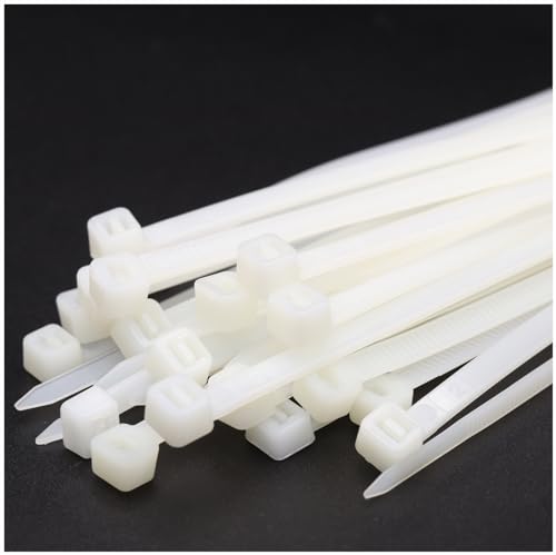 BXINLHAG 18 Inch White Cable Ties 100 Pack - Heavy Duty 60lb UV Resistant Nylon Zip Ties for Outdoor Indoor Use