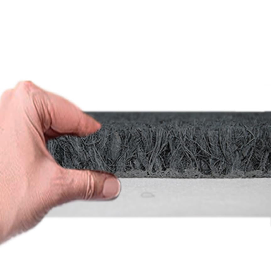 Paillasson coco gris rectangulaire tapis entrée brosse 33x75 23mm - 5