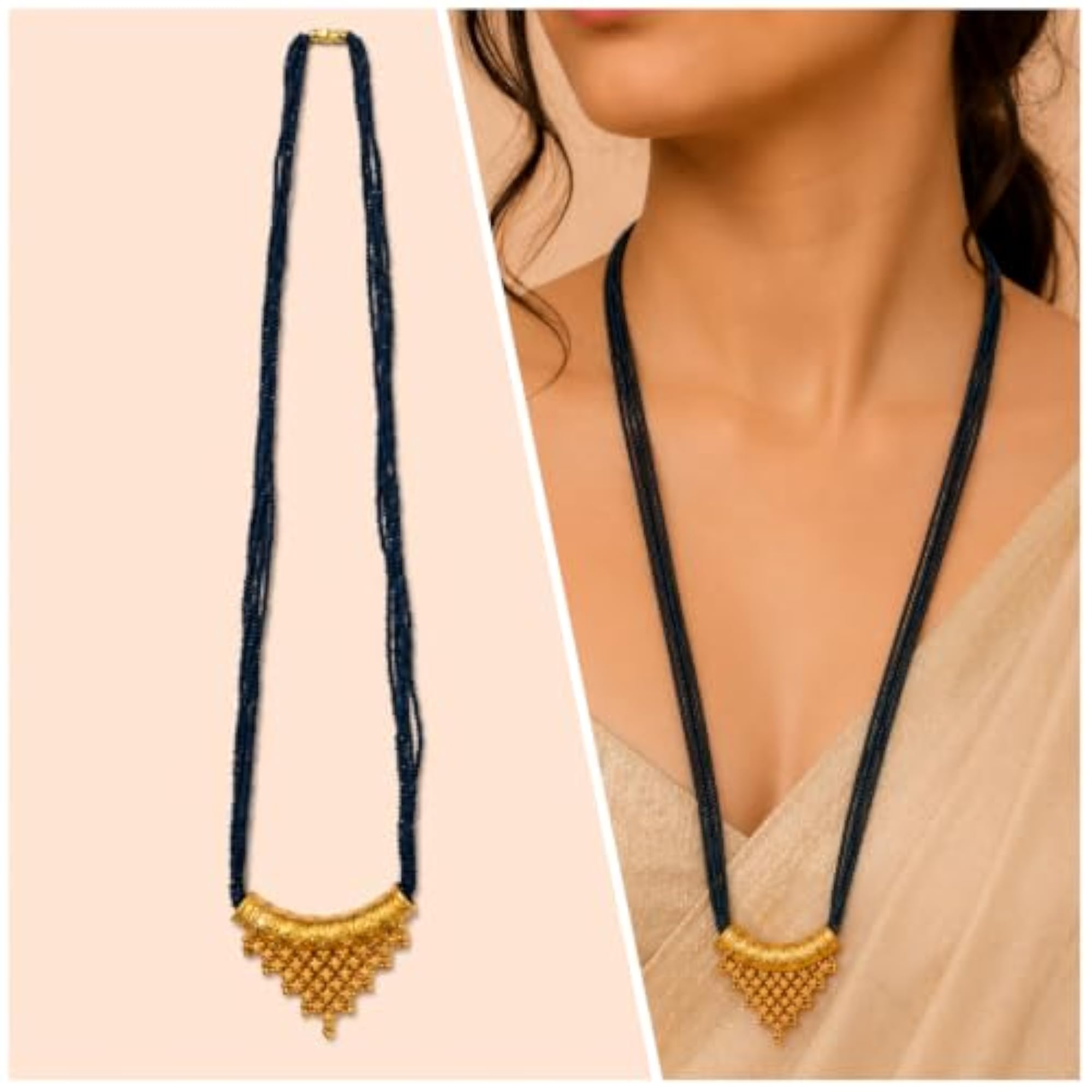 Traditional Nepali Antique Gold-Plated Mangalsutra Set