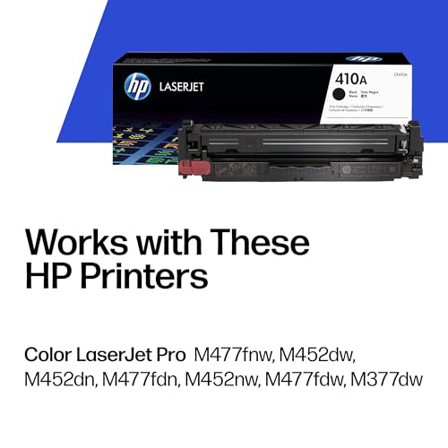 Image of HP 410A Black Toner Cartridge | Works with Color LaserJet Pro M452 Series, MFP M377, M477 Series | CF410A