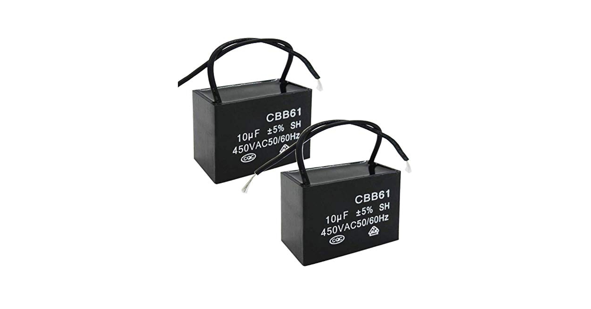 Twidec/2Pcs 450V AC 50/60Hz Run Capacitor 2-Wire Metallized