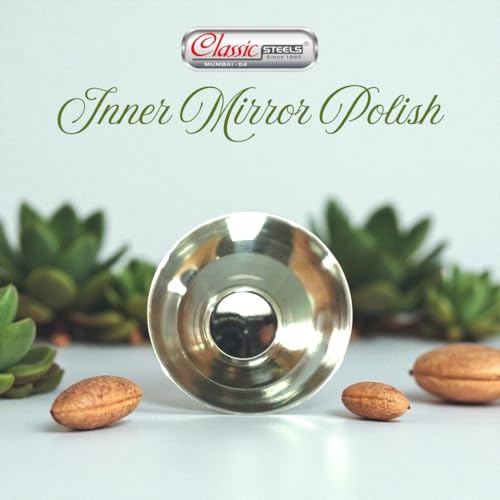 Image of Classic Steels Stainless Steel Gold Laser Lotus Glass Set of 6 for Water, Milk, Lassi & Juice | International Standard Food Grade PVD Gold Coating | 300 ML Each | 1 Year Guarantee