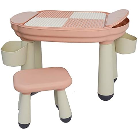 LittleTom Mesa de Actividades con Silla - Mesa Juego Infantil con Plato para Bloques Construcción Cover