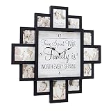Unknown1 Black Worth Every Second Picture Frame Collage Wall Clock Plastic