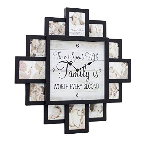 Unknown1 Black Worth Every Second Picture Frame Collage Wall Clock