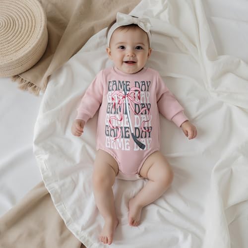 Newborn Baby Boy Girl Hockey Outfit Long Sleeve Hockey Embroidery Bubble Oversized Sweatshirt Romper Fall Bodysuit4