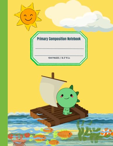 Happy Dinosaur - Dino Primary Composition Notebook Half Page: Grades K-2 School Exercise Book / With picture space