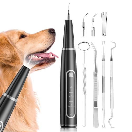 Image of Ni-SHEN Dog Plaque Remover for Teeth,Pet Ultrasonic Tooth Cleaner,Teeth Cleaning Kit -Tartar Remover for Teeth Stains for Dogs and Cats (Black)