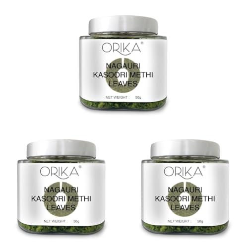 Image of Orika Kasoori Dry Whole Methi - 50g Fenugreek Leaves for Authentic Indian Cuisine | Enhance Flavor & Aroma | Ideal for Cooking & Seasoning | 100% Natural (Pack of 3)