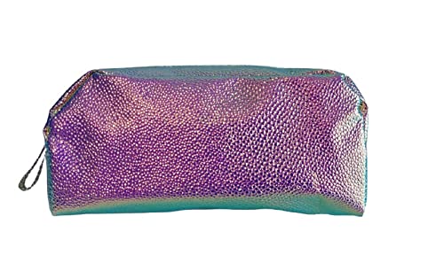 William Lamb Girls Fashion Iridescent Reflective Pencil Case Make-up Beauty Bag, Multicolor