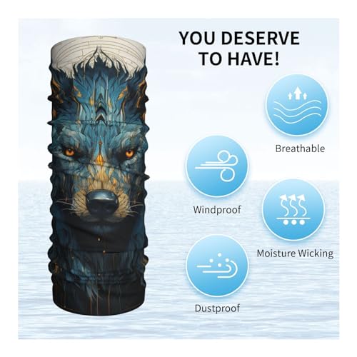 Gorro de Cuello Vikingo Lobo Nórdico Runas Antiguas Gaiter de Cuello Cubreboca para Mujeres Hombres, Mascarilla de Cara para Motocicleta Ciclismo Esquí Fiesta, Blanco miniatura 5
