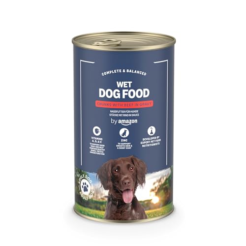 by Amazon, Cibo umido per cani, bocconcini di manzo in salsa, 1,24 kg