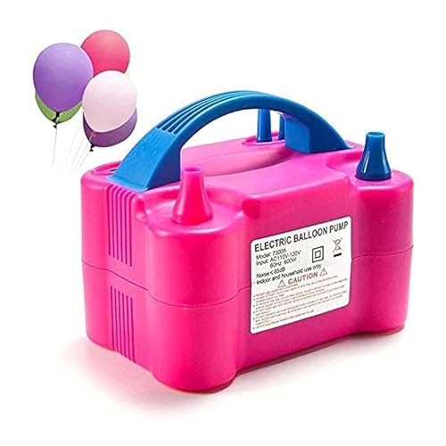 ECVV Electric Air Balloon Pump Portable Inflator Dual Nozzle Machine Blower Buddy For Decoration Balloons Party Sport Gifts and Save Time Pink HT508
