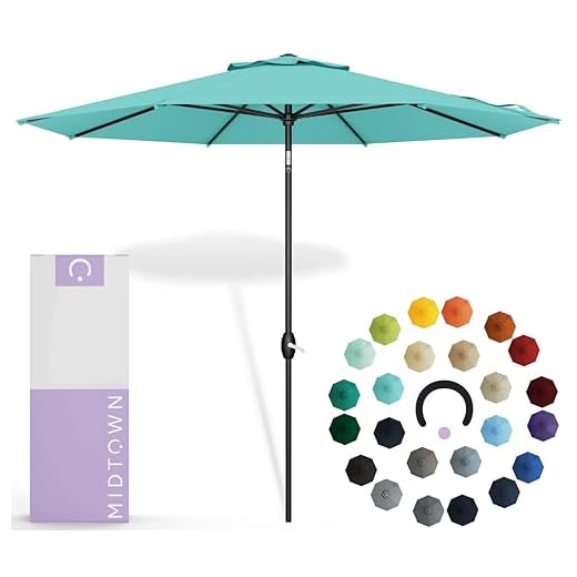 Best patio umbrella with sunbrella fabric and weighted stand Midtown Umbrellas Aruba Outdoor Umbrella