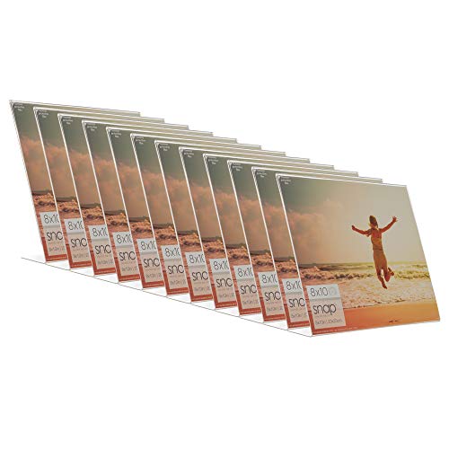 8x10 Clear Acrylic Self Standing Photo Frames, Set of 12