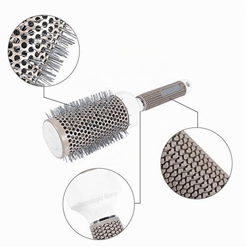 Spazzole Rotonde in 5 Misure - Cilindriche per Capelli Ricci, in Ceramica, per Stiratura e Styling