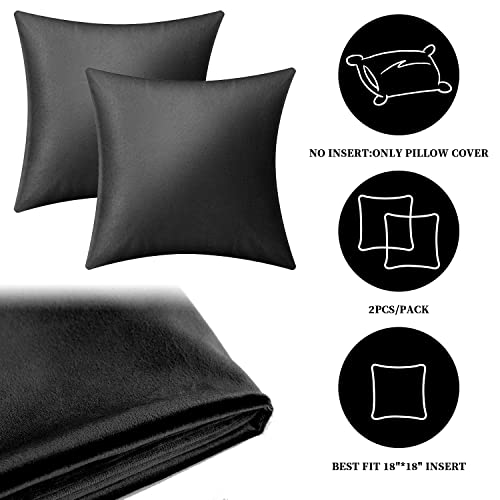 Boxdljh Pillow Covers, 2 Pack Velvet Throw Pillows Covers 18X18 Inch Decorate Pillows Covers Set Of 2 Comfortable Square Pillowcase For Solid Cushion Case Sofa Bedroom, Soft Pillow Covers (Black) #TOP4